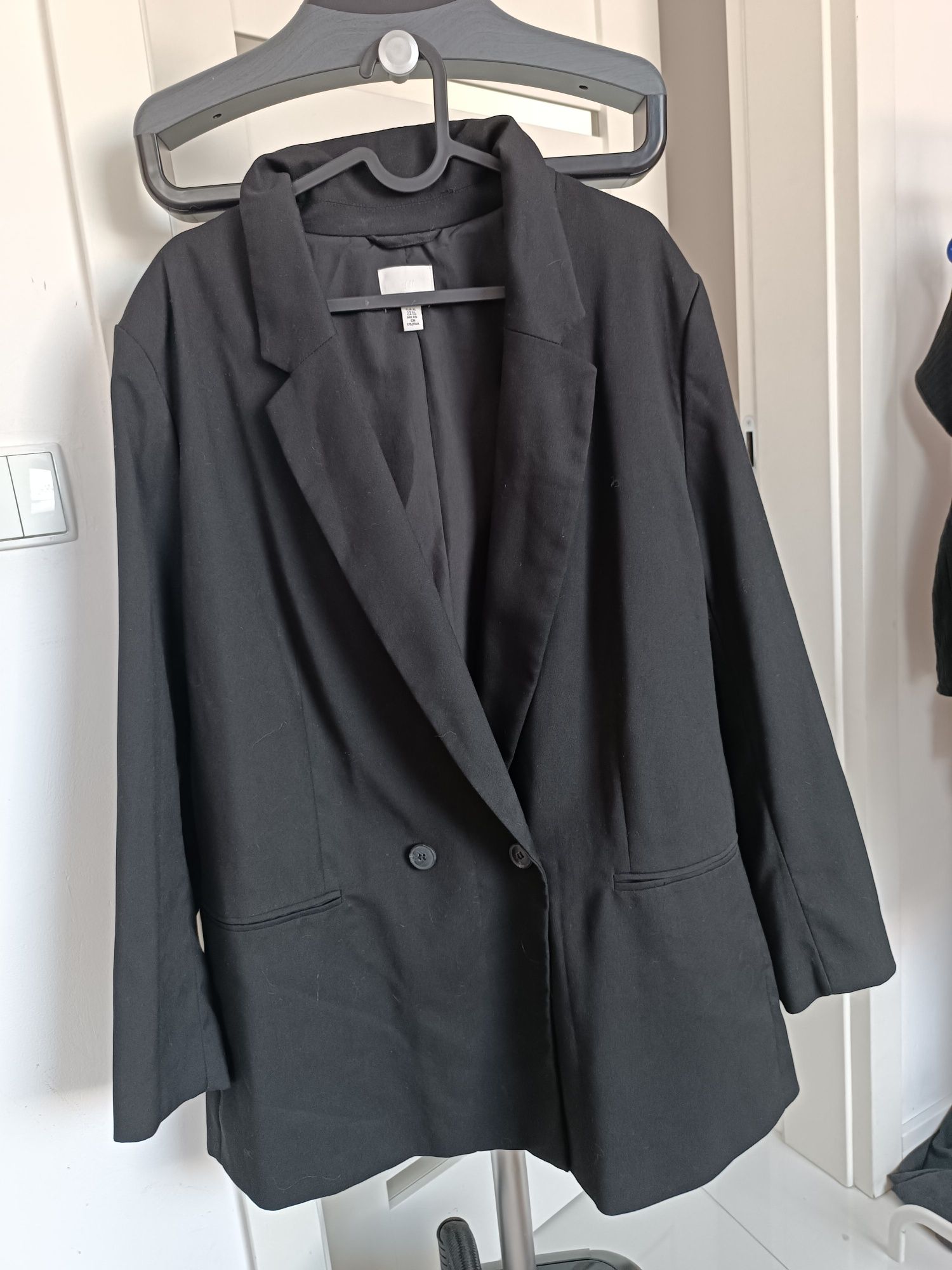 Oversize marynarka luźna XL 42 czarna damska modny fason