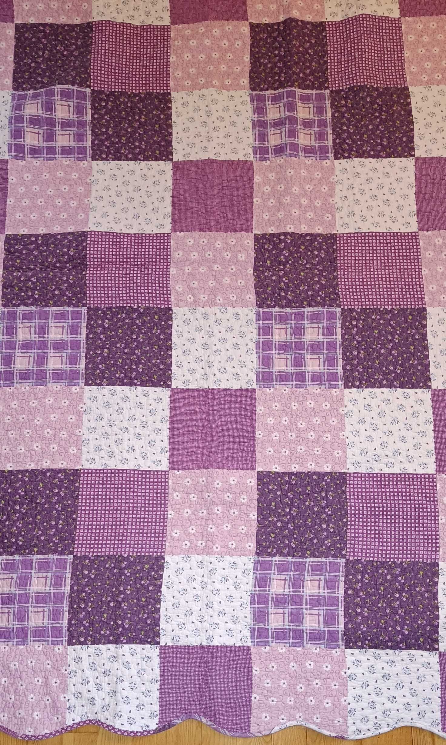 PaTcHwOrK. Duża, unikatowa, dwustronna narzuta na łóżko, patchwork.