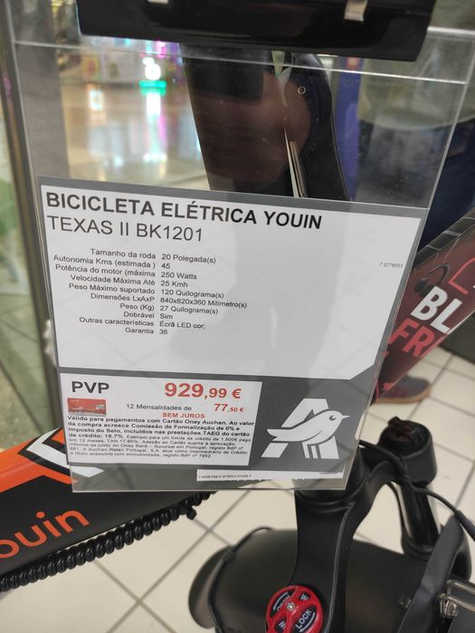 Bicicleta elétrica dobrável Youin Texas BK1200B, Folding Electric Bike