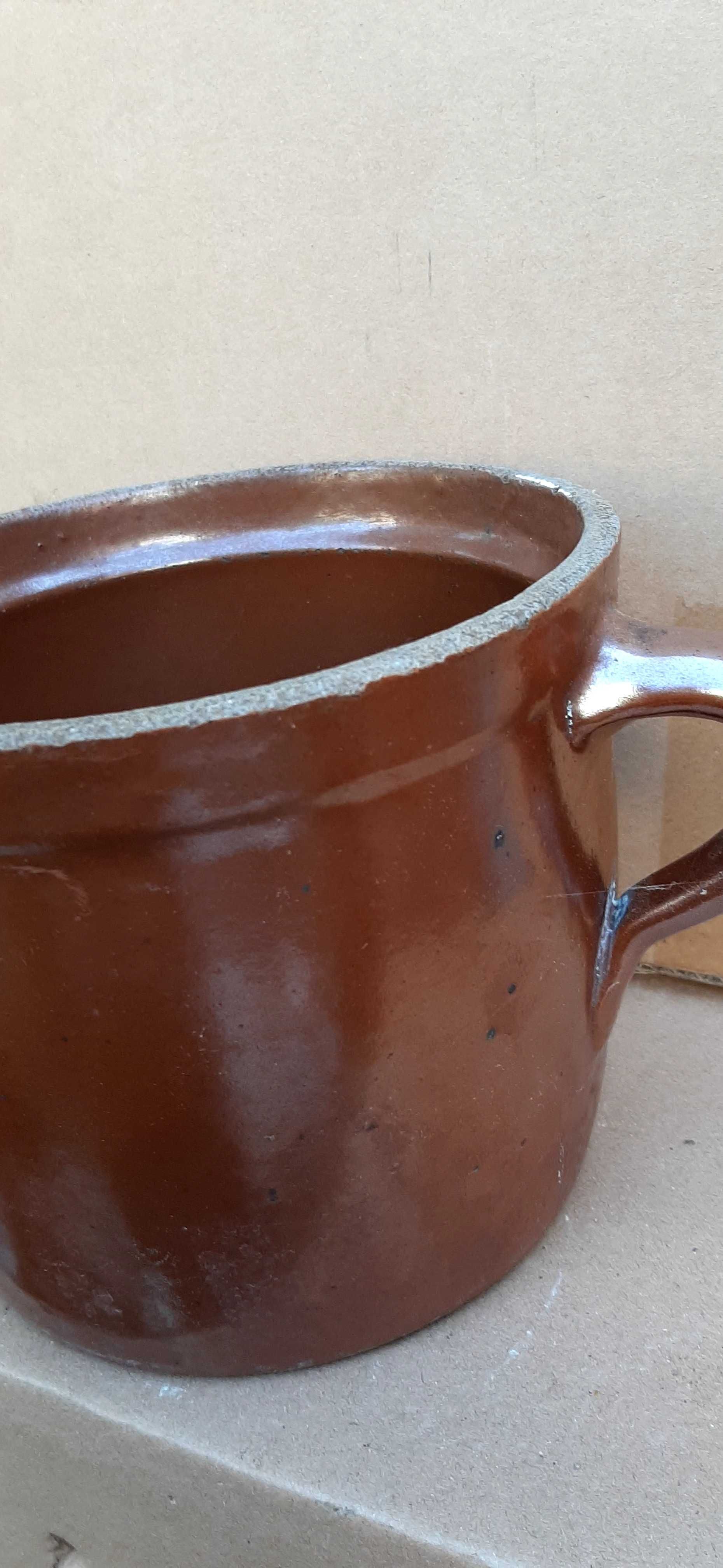 Dzbanek ceramiczny z uchem Bochnia prl.
