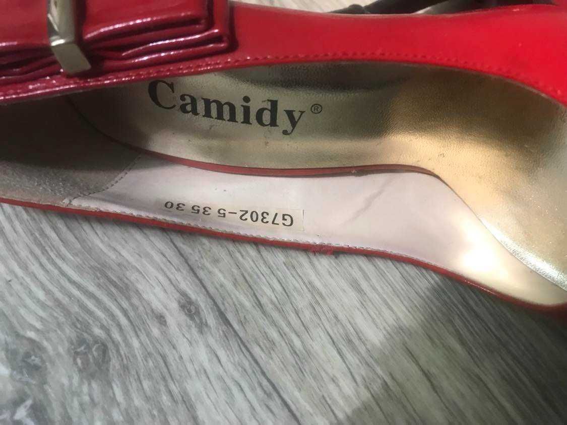 Туфли Camidy кожа лаковая Р.35-35,5 ст.23см красные шпилька