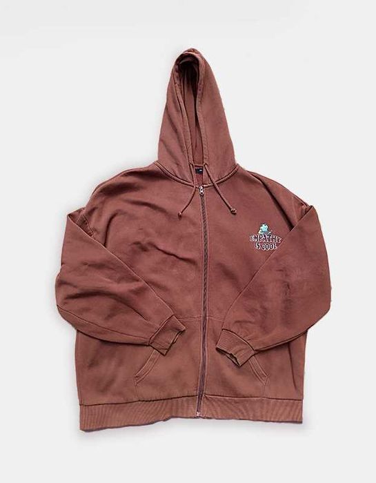 Bluza oversize z nadrukiem na plecach cottagecore House Brand brązowa