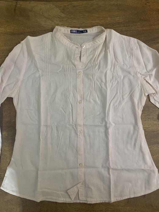 Blusa menina Zara 14 anos rosa bebé com rendinhas
