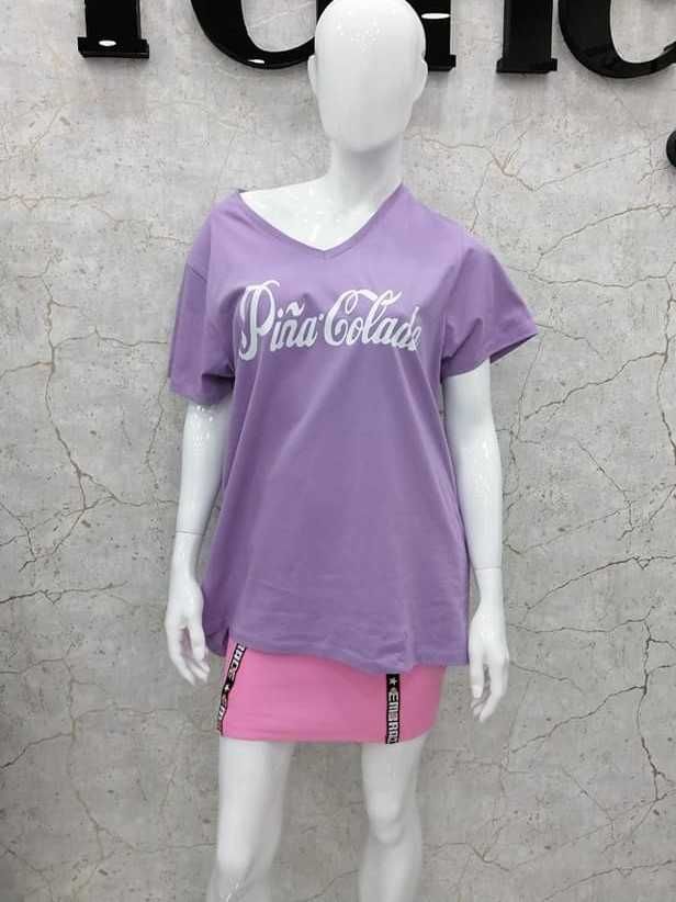 Pina Colada- wrzos lila piękna koszulka r.S-M-L