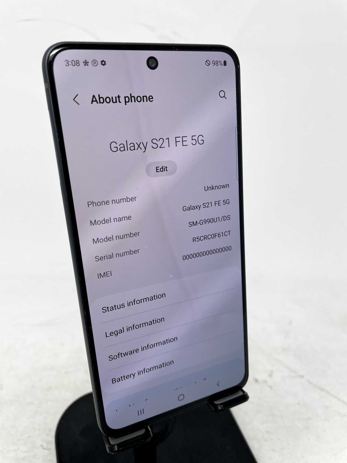 Samsung Galaxy S21 FE 5G 128GB+6GB Graphite ТІЛЬКИ WiFi, ІДЕАЛ