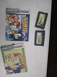 GBA Retroiluminado  Caixa Mario, Wario4 e Sonic com Manuais