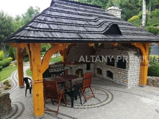 EKSKLUZYWNA Altana Altanka Premium Grill Wędzarnia Gont Drewniany