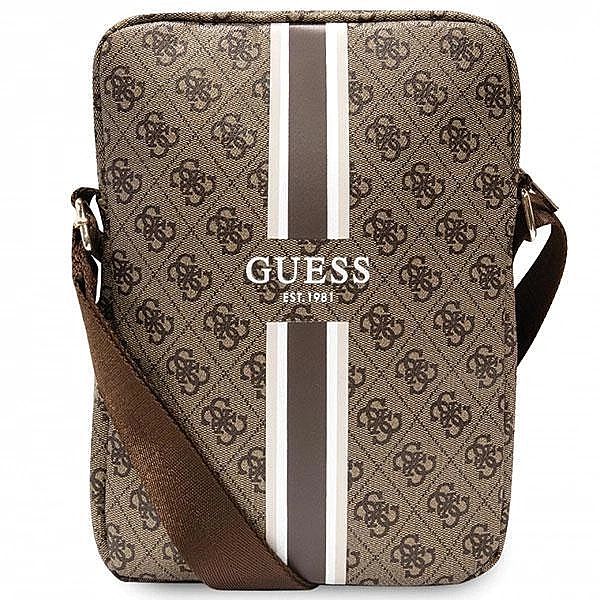 Torba Guess 4G Stripes na tablet 10" - brązowa