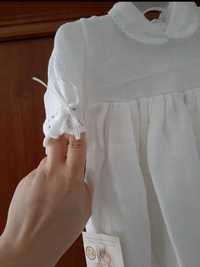 Sukienka biala sweterkowa dla dziecka