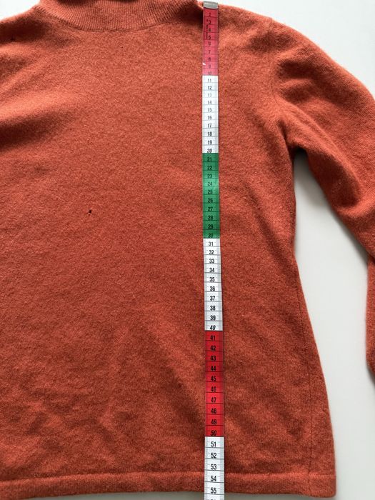 Sweter golf pomarańczowy ceglaty artigiano M wełna