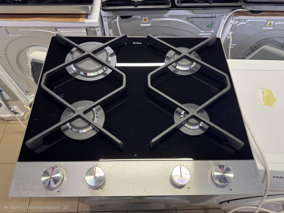 Газ на склі. Чавун. Газова варильна поверхня Hansa BHKS650551