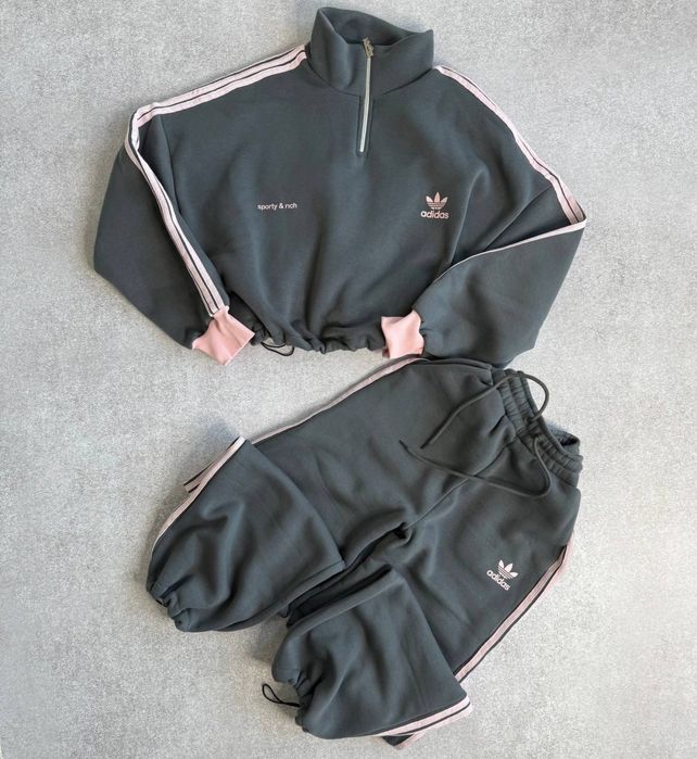 Жіночий спортивний костюм adidas, Теплий костюм адідас фліс, зима