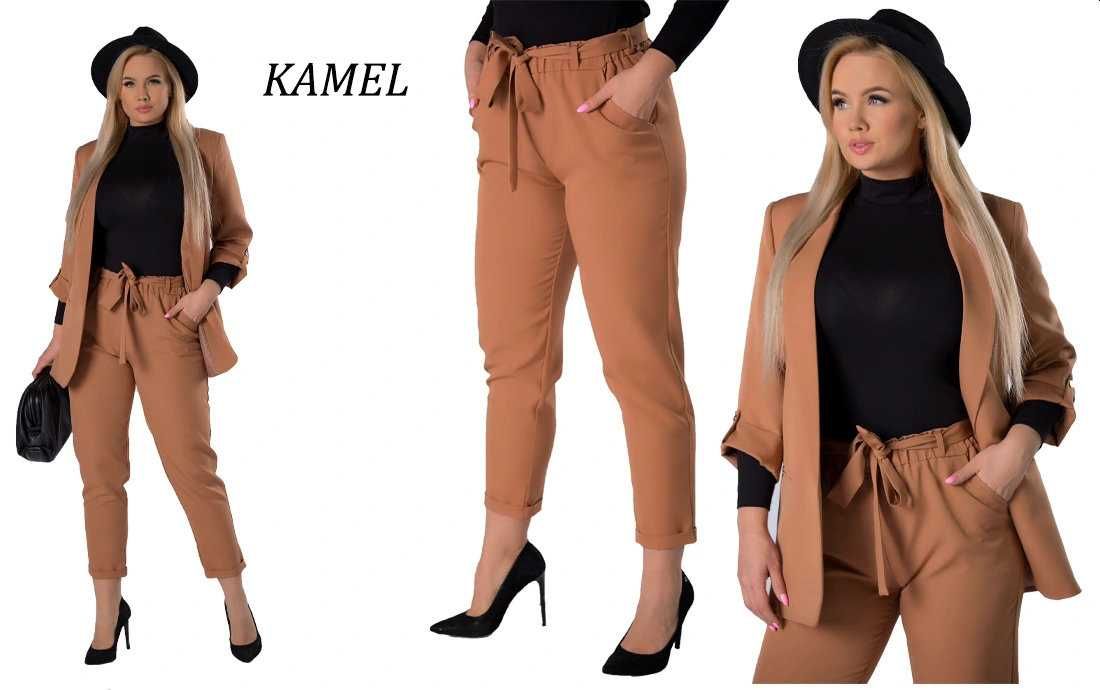 Garnitur damski ANET plus size (S-5XL) kolor kamel na zamówienie