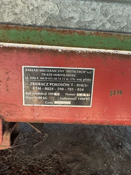 Sprzedam zbieracz pokosów
