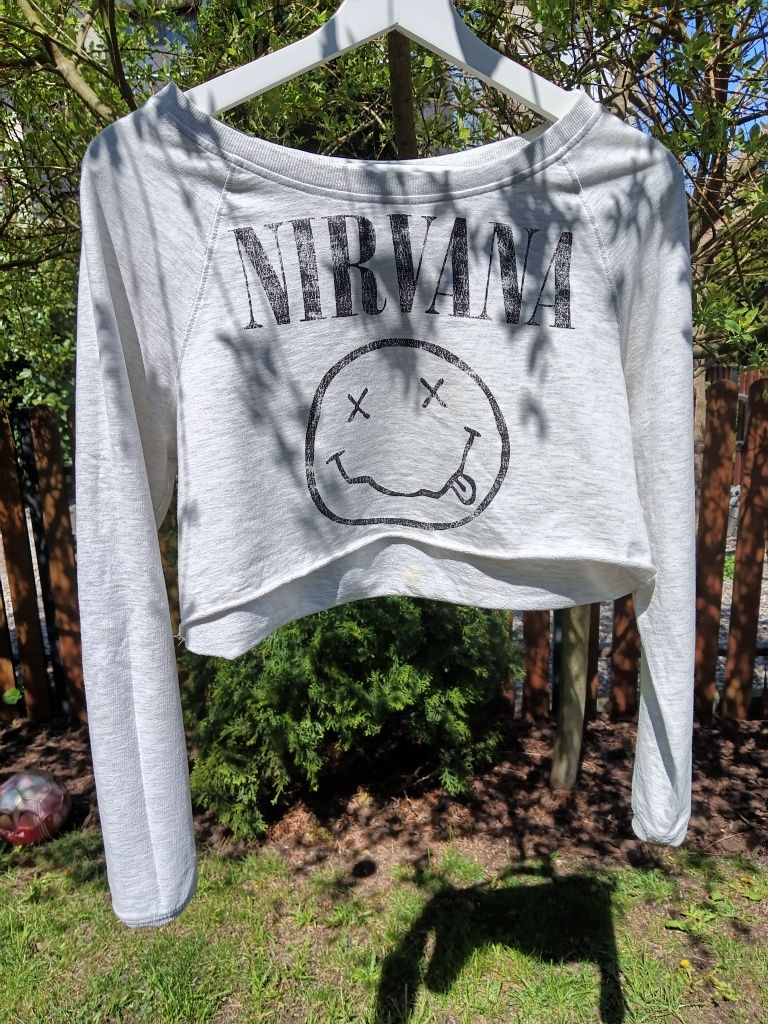 Crop top nirvana H M bawełna