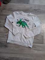 Biała bluza dla chłopca z dinozaurem