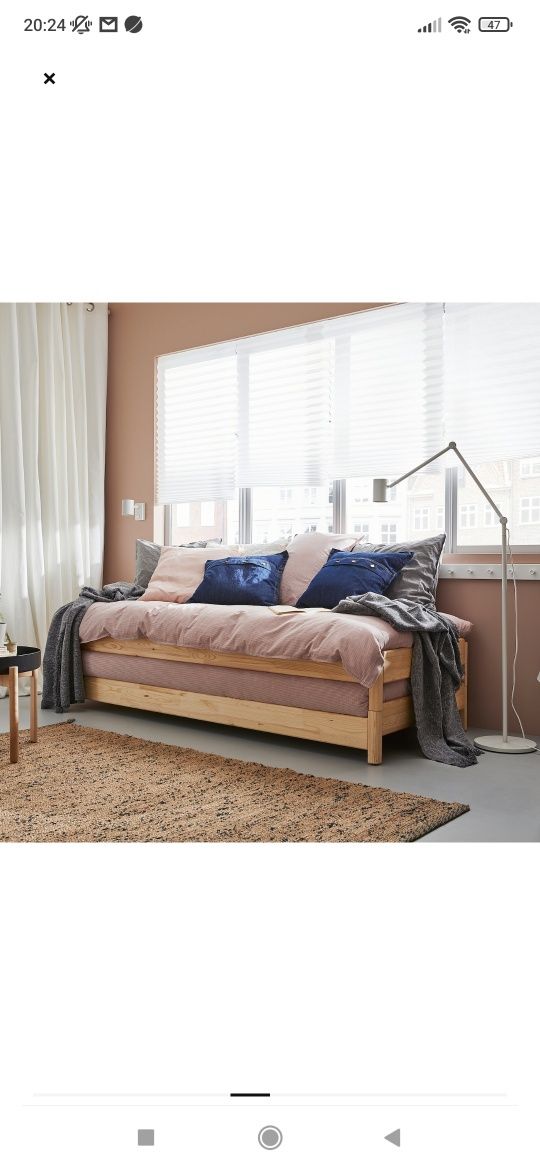 Utaker IKEA łóżko sztaplowane wymiary 80x200, sosna 2 sztuki