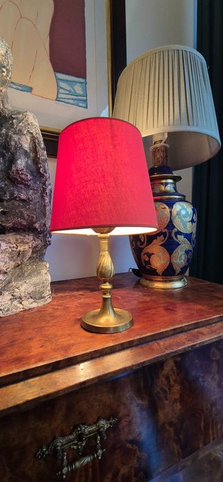 Stara mosiężna lampa lampka Ludwik XV Francja antyk glamour