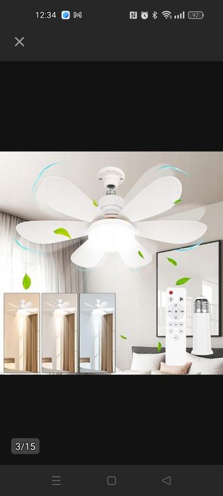 2W1 lampa wisząca sufitowa z wiatrakiem 52 CM PILOT