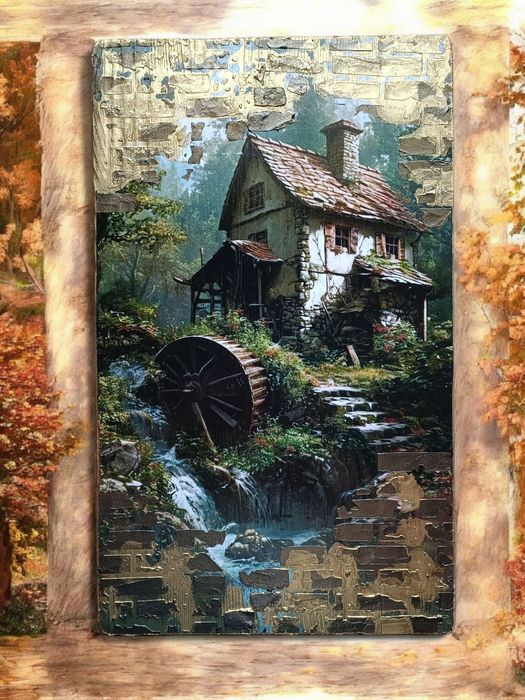 Картина на дереві «Водяний млин»