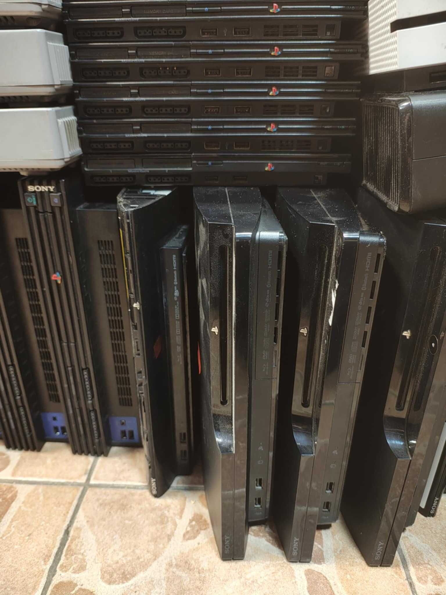 Zestaw USZKODZONYCH konsol DO NAPRAWY części PS1 PS2 PS3 XBOX One 360