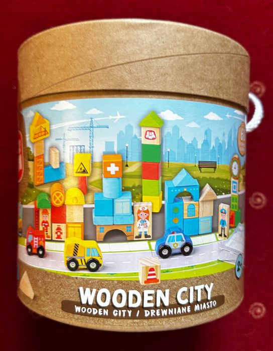 Klocki drerwniane Elefun Wooden City Drewniane Miasto 60 el.