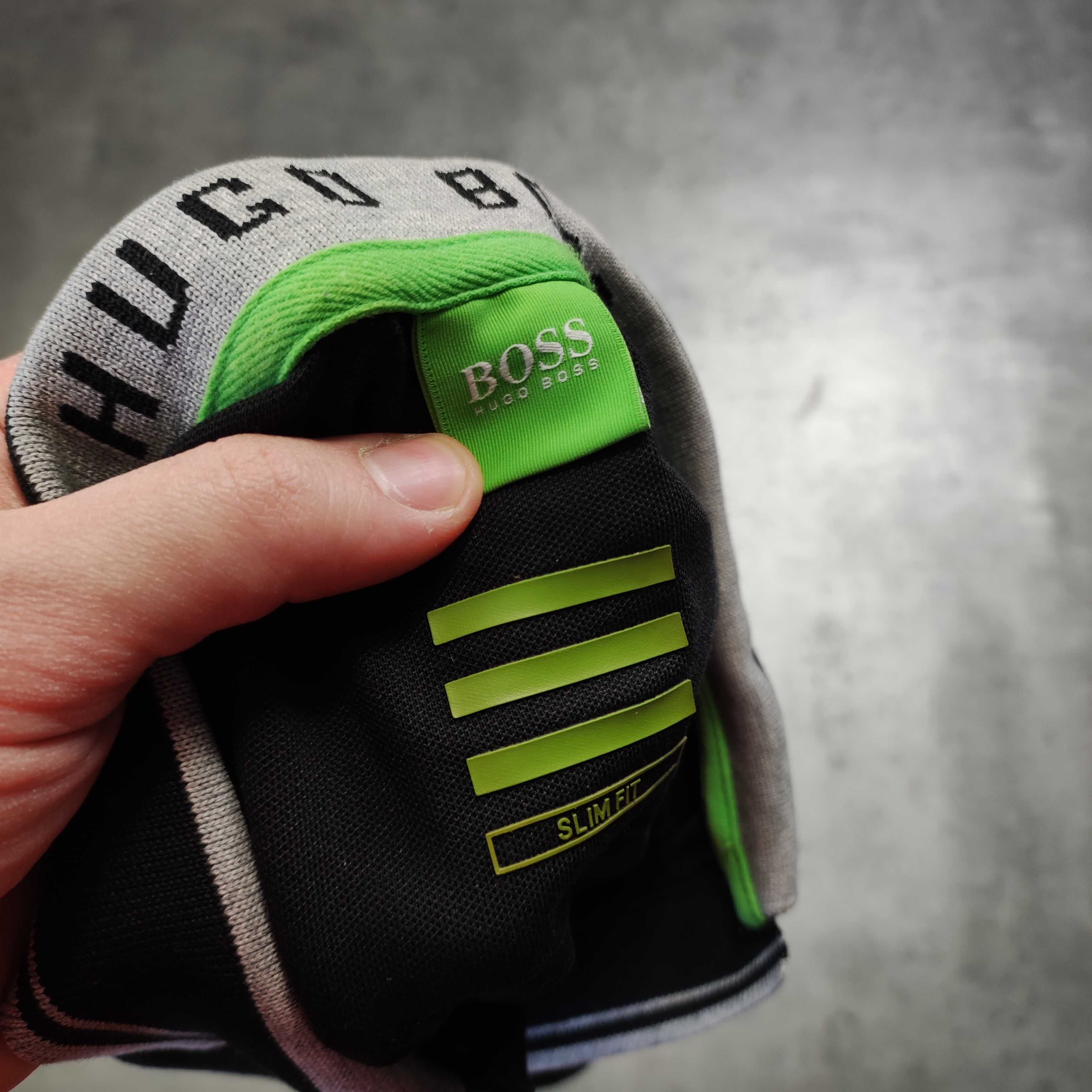 MĘSKA PREMIUM Elegancka Koszulka Polo Czarna Haft Logo Hugo Boss