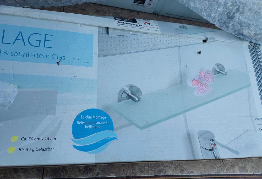 Zestaw do łazienki kubek mydelniczka wieszak półka stal szkło