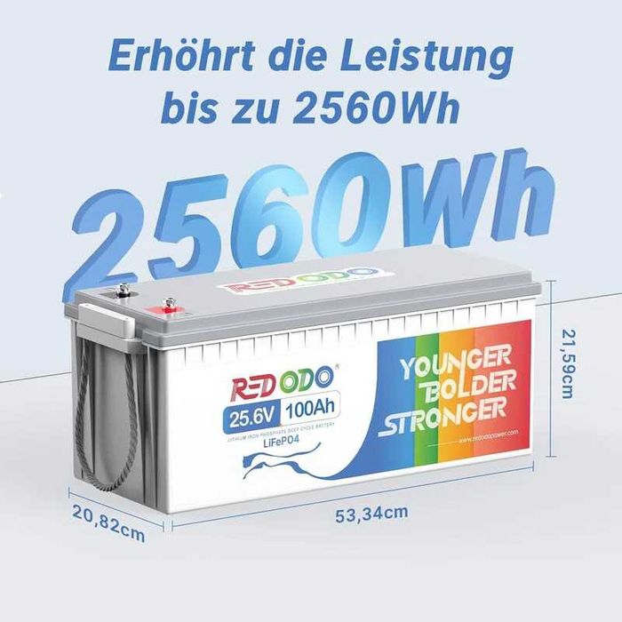 акумулятор REDODO 100aH 24v BMS LiFePo4  ЄВРОПА Bluetooth