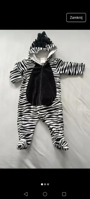 Piżama jednoczęściowa pajacyk niemowlęcy zebra paski