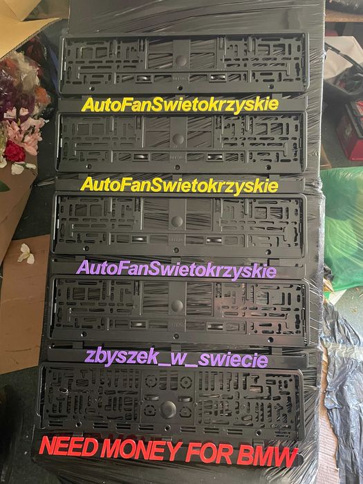 Dowolny tekst ramka 3D wypukła do pod tablicę rejestracyjną