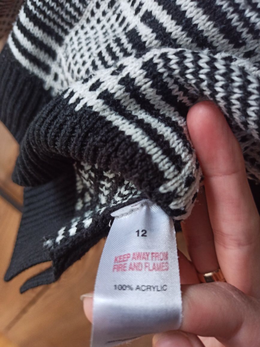 Sweter kratka pepitka papaya weekend M L