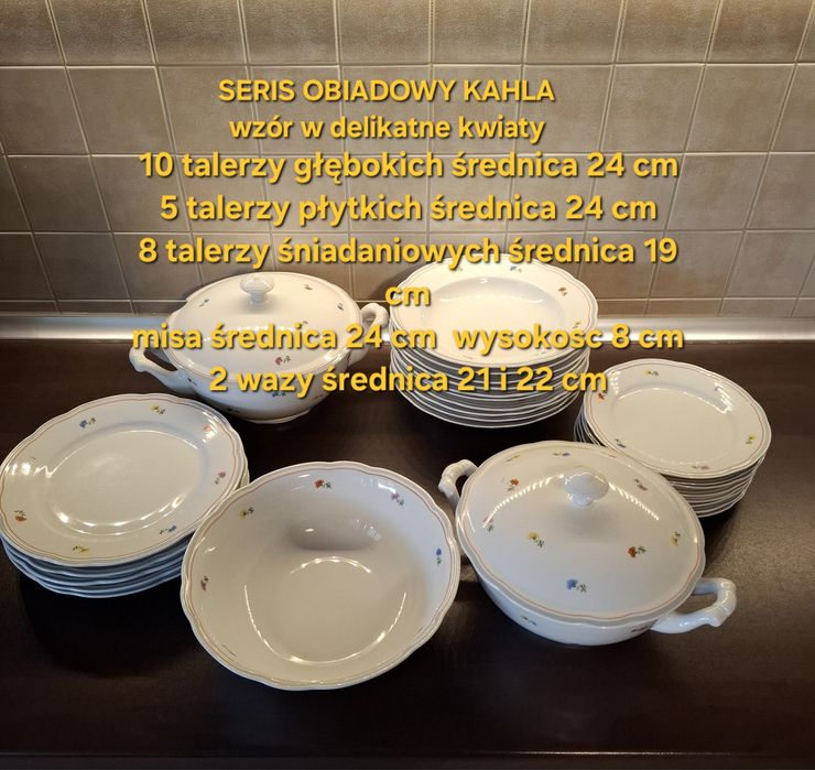 Serwis obiadowy Kahla w kwiatki kwiatuszki waza misa talerze obiadowe