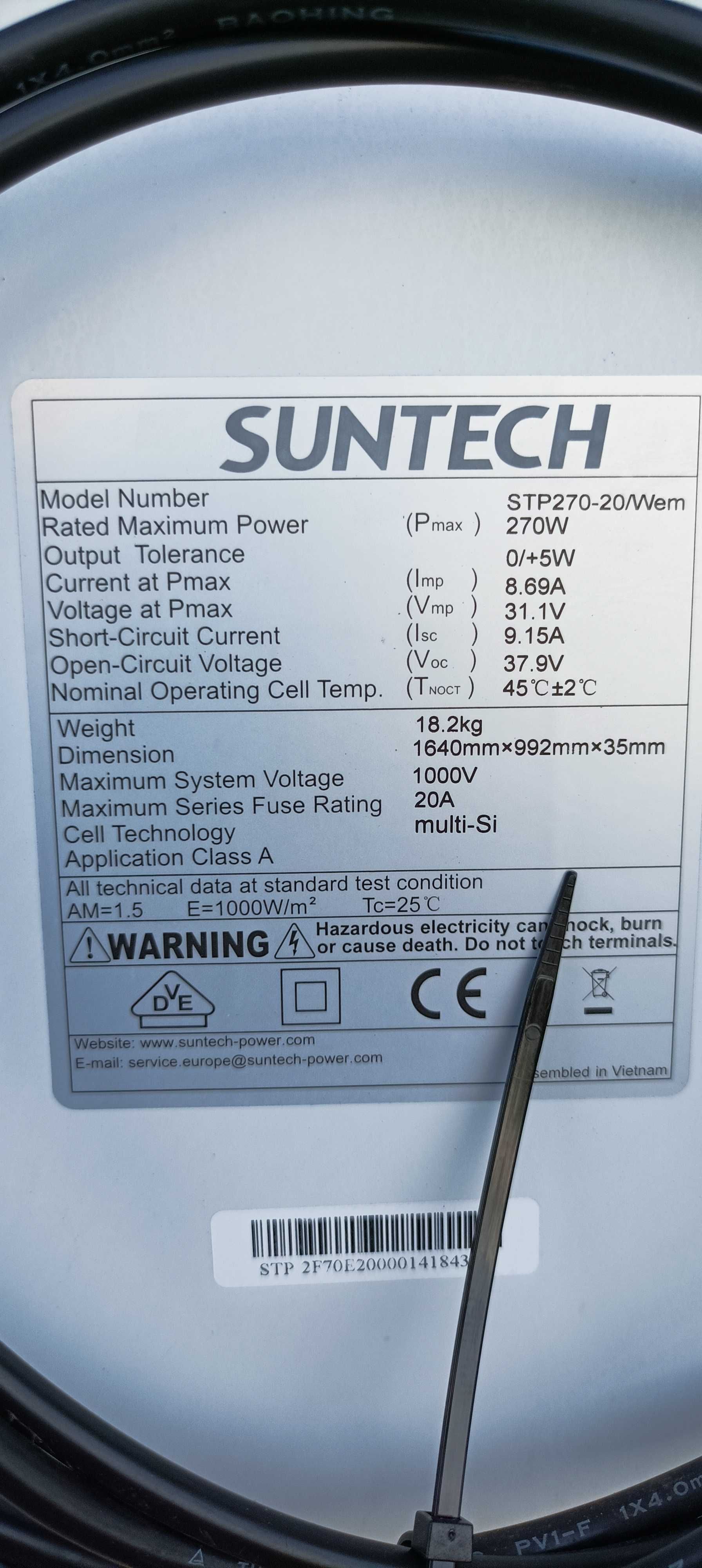 Painéis fotovoltaicos Suntech 270W (2 Unidades)