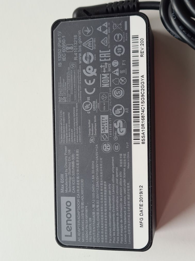 Oryginalny zasilacz Lenovo 65W   USB-C