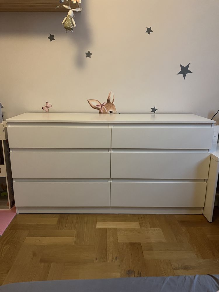 Komoda Kullen Ikea biała 6 szuflad 140x72 cm