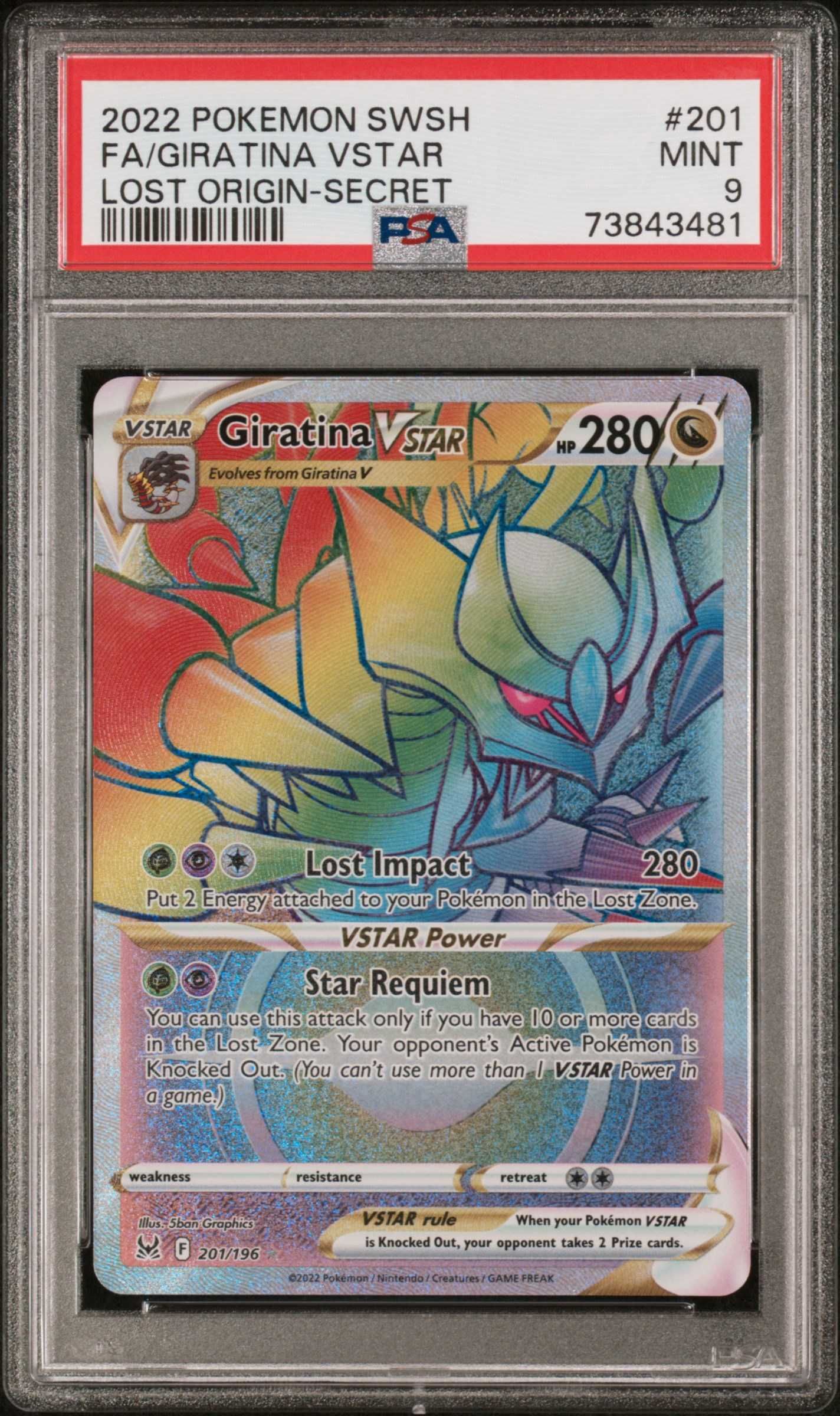 Giratina VSTAR #201 Pokemon Lost Origin  PSA 9