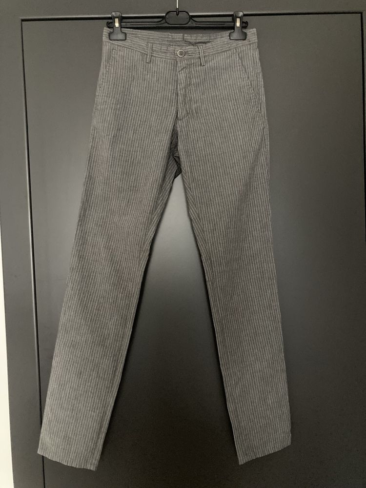 Spodnie Massimo Dutti, szaro-biale paski, r. M