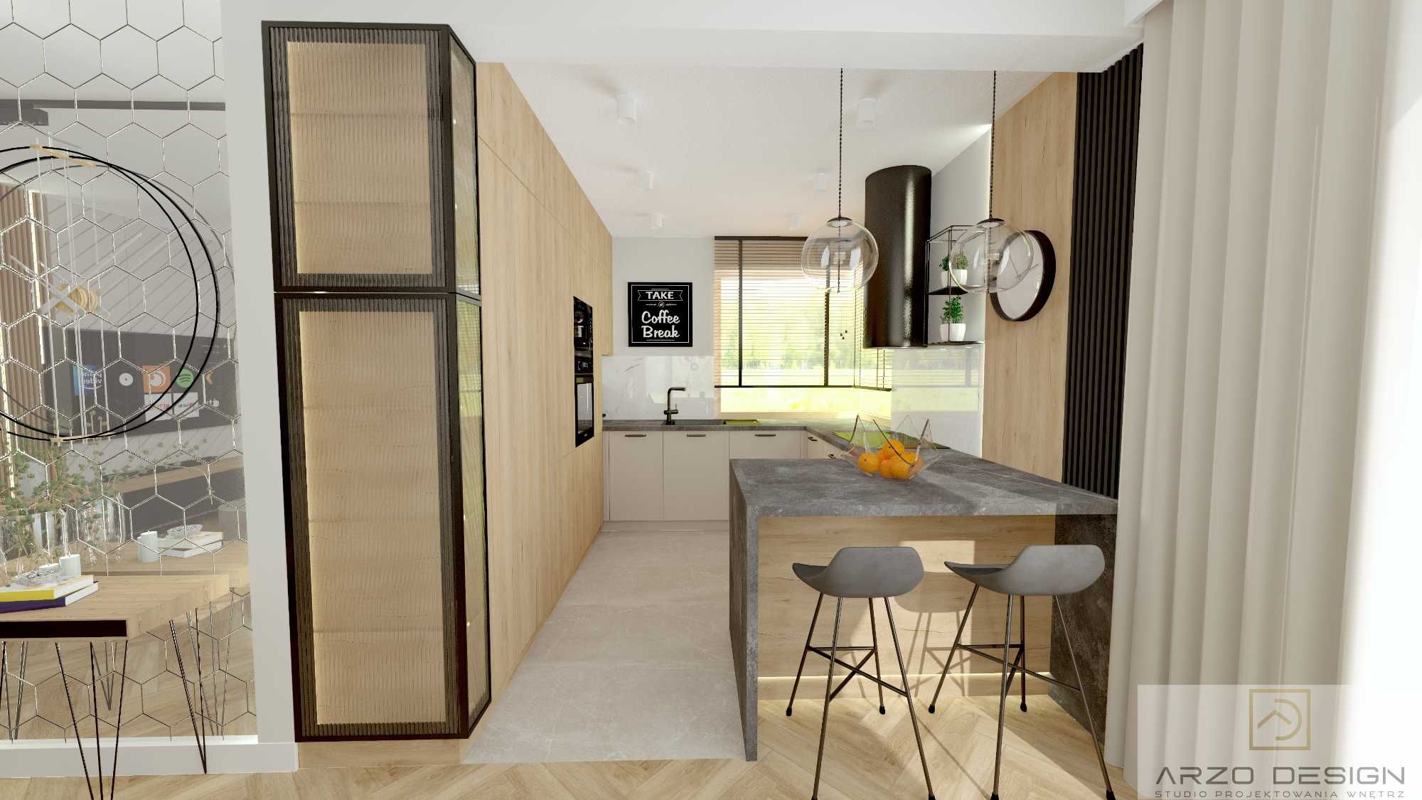 Projektowanie wnętrz | Projekt wizualizacja łazienki salonu kuchni 3D