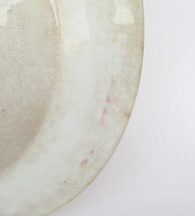 Antigo prato fundo Inglês Hope & Carter com monograma "C de M"