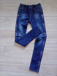 Jeansy legginsy cyrkonie F26 roz 146