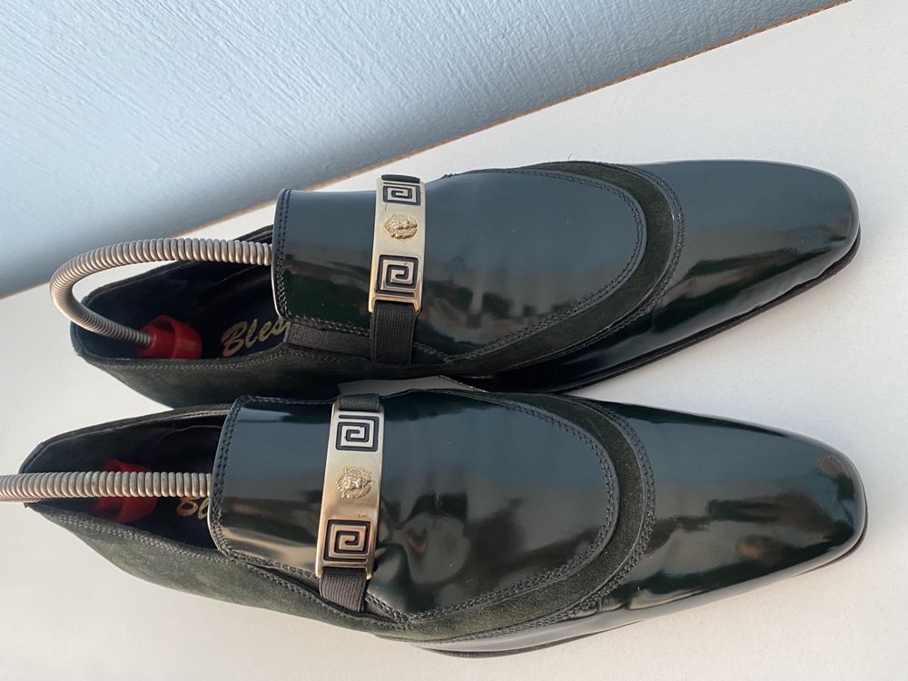 Туфлі чол нові41/42 Італія ручна роб комплект ремінь натур замш
