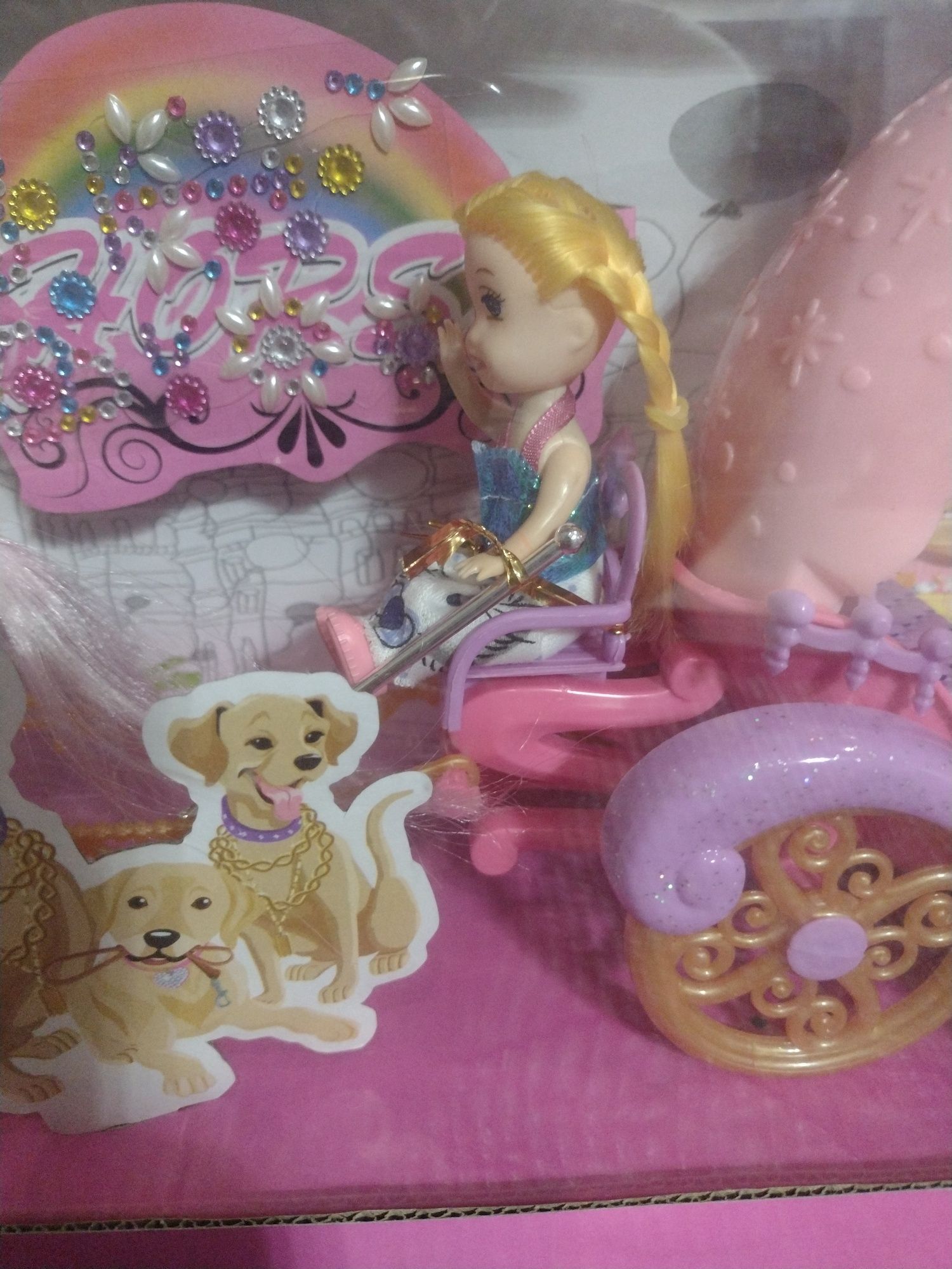 Kareta z koniem dla lalek karoca lalka księżniczka światło dźwięk