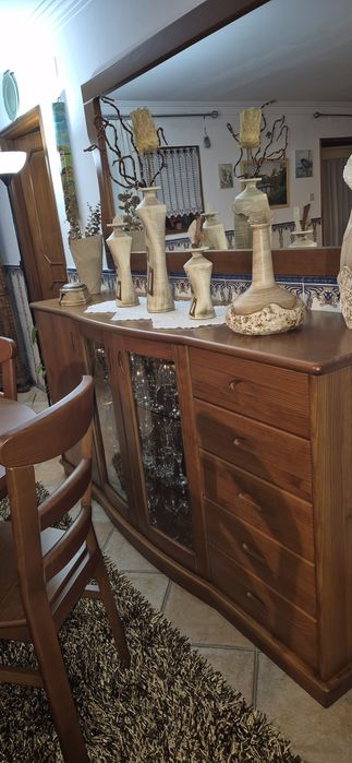 Conjunto de madeira de cerejeira para sala