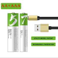 Акумулятор USB-С АА та  ААA міні, батарейка 2600 та 3400