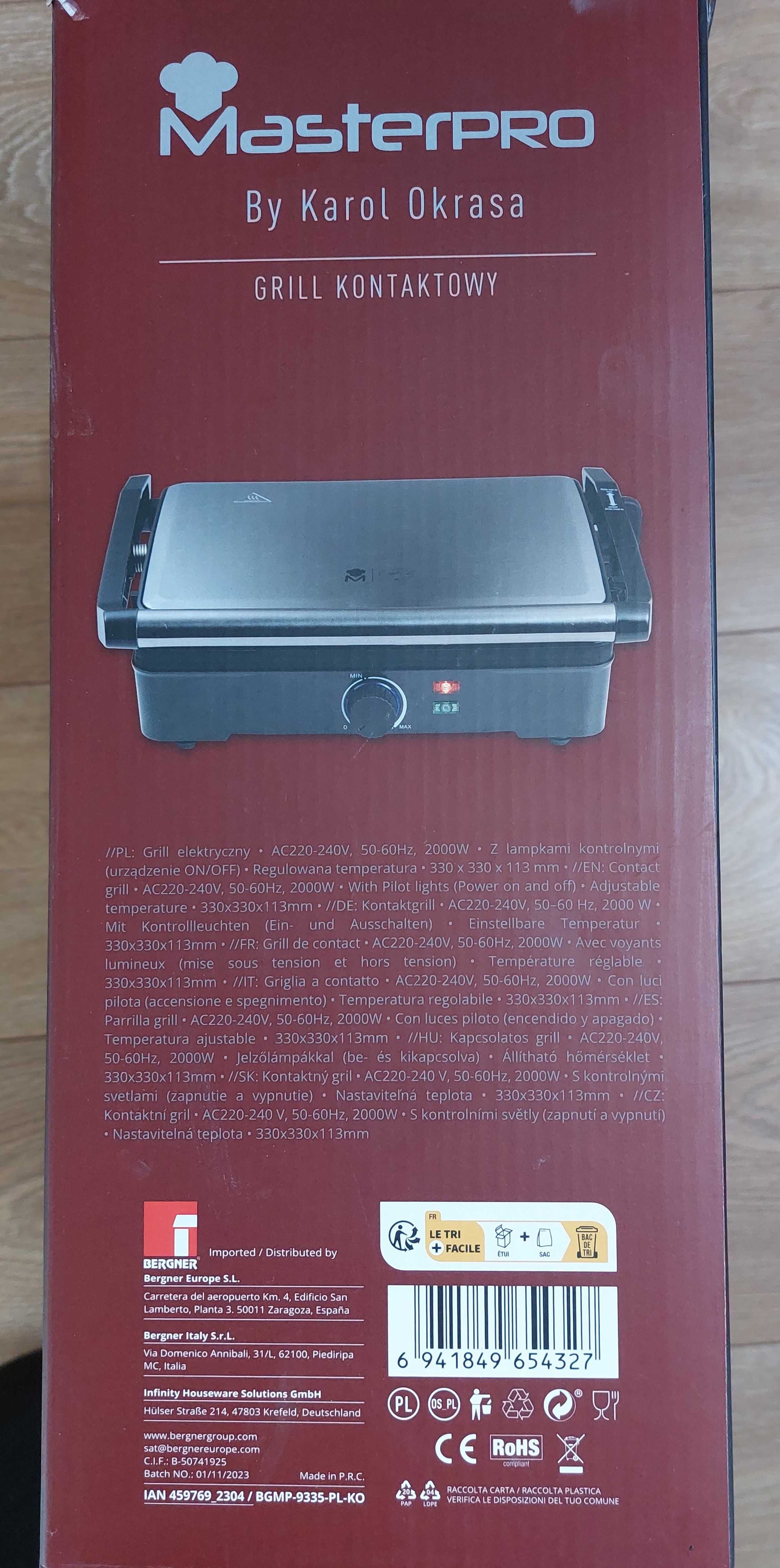Grill kontaktowy, Masterpro by Karol Okrasa
