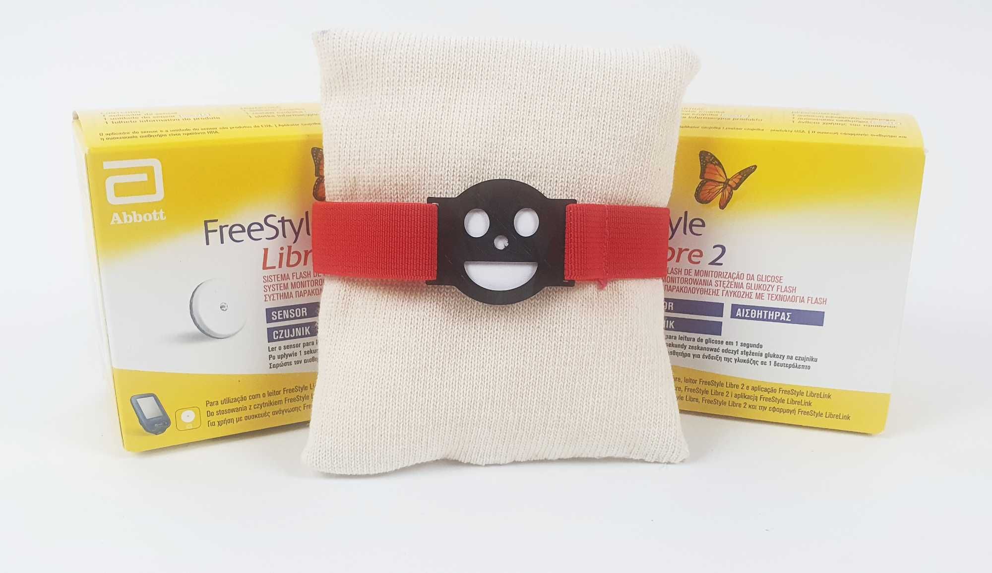 Opaska ochronna na sensor FreeStyle Libre 2 Uśmiech CZERWONA