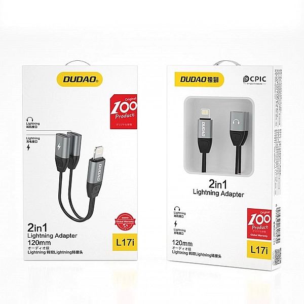 Adapter słuchawkowy przejściówka ze złącza Lightning na 2x Lightning d