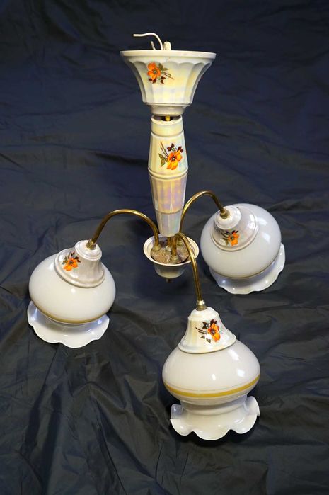 люстра керамика без повреждений комплект полный. 60 годы