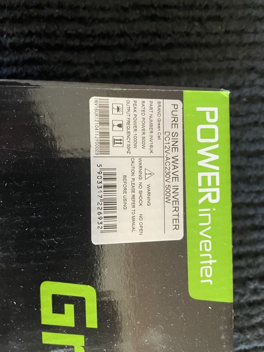 Перетворювач Green Cell 12B на 220В. 500Вт/1000ВтЧистий синус